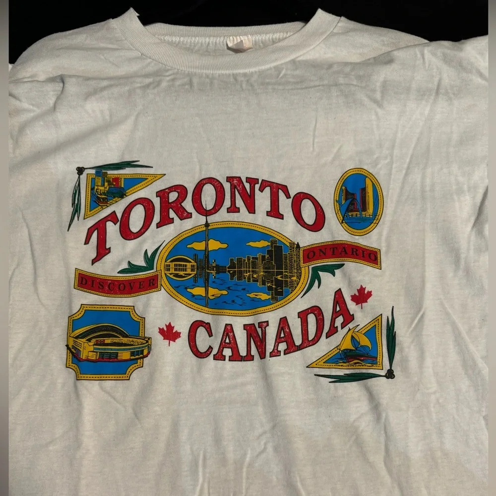 Vintage Toronto Canada Tourist Souvenir Graphic Tee Single Stitch XL Unisex - Picture 1 of 12
